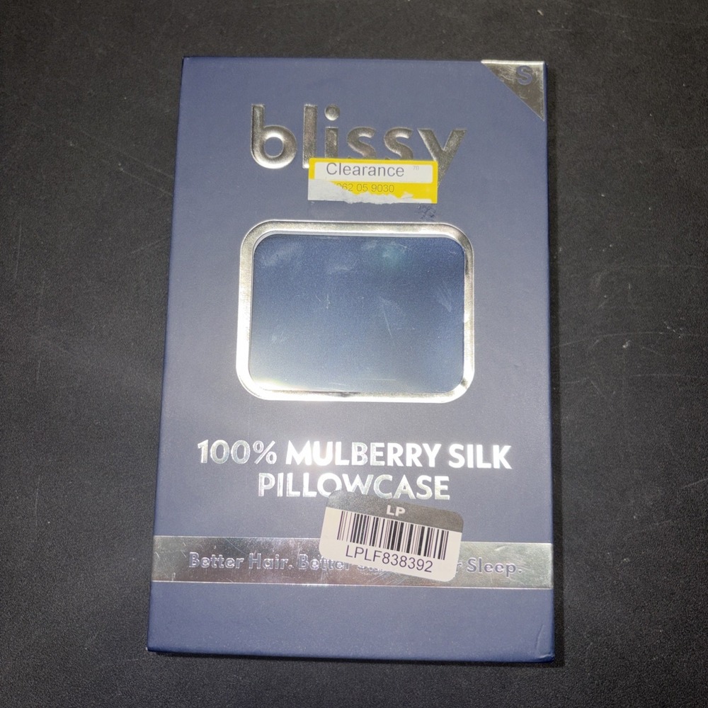 Blissy Standard 100% Mulberry Silk Pillowcase Navy Blue 20706